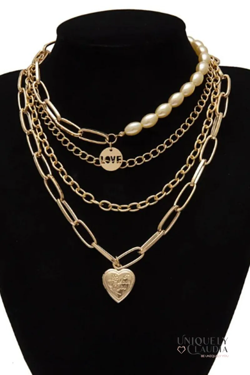 Multi-Layer Heart Locket Necklace