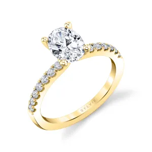 Oval Cut Classic Engagement Ring - Celeste 14k Gold Yellow