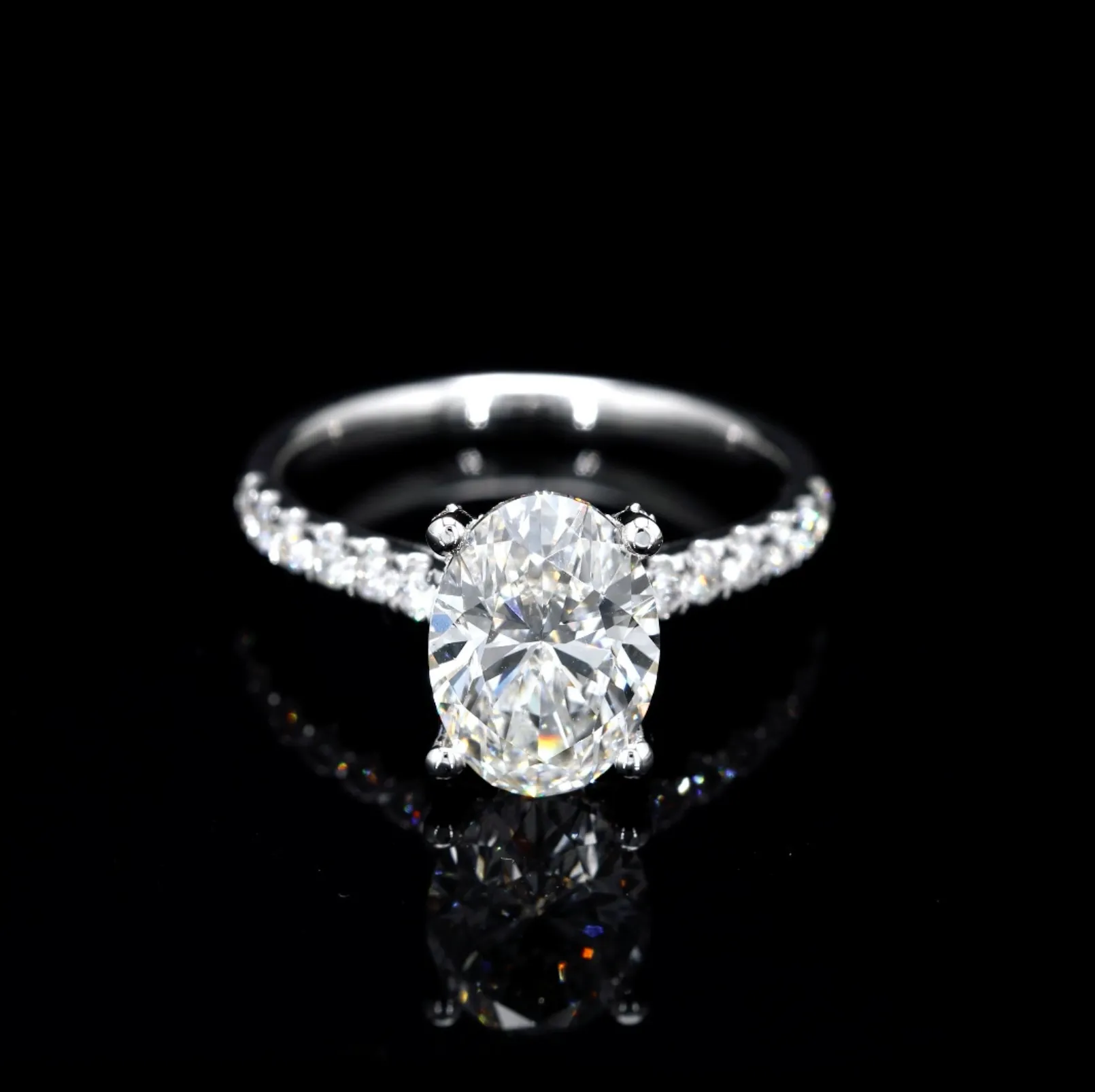 Oval-Cut Lab Diamond Ring