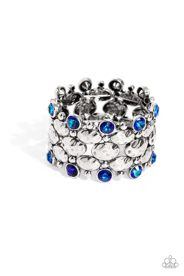 Paparazzi Bracelet ~ Hammered Headliner - Blue