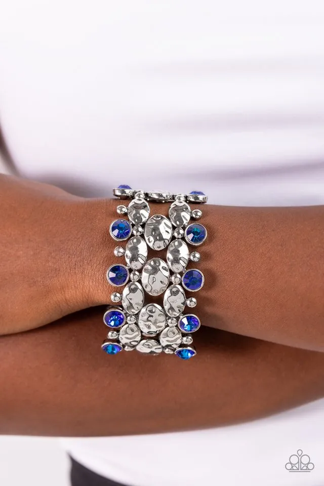 Paparazzi Bracelet ~ Hammered Headliner - Blue