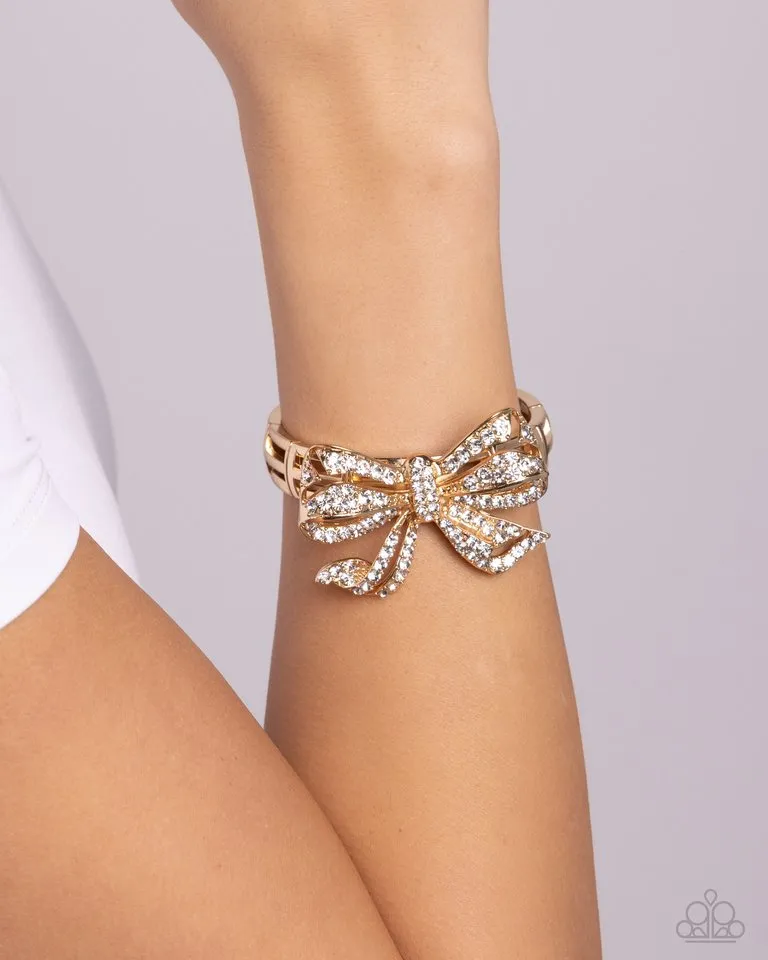 Paparazzi Bracelet ~ Its All A-BOW-t Me - Gold