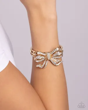 Paparazzi Bracelet ~ Its All A-BOW-t Me - Gold