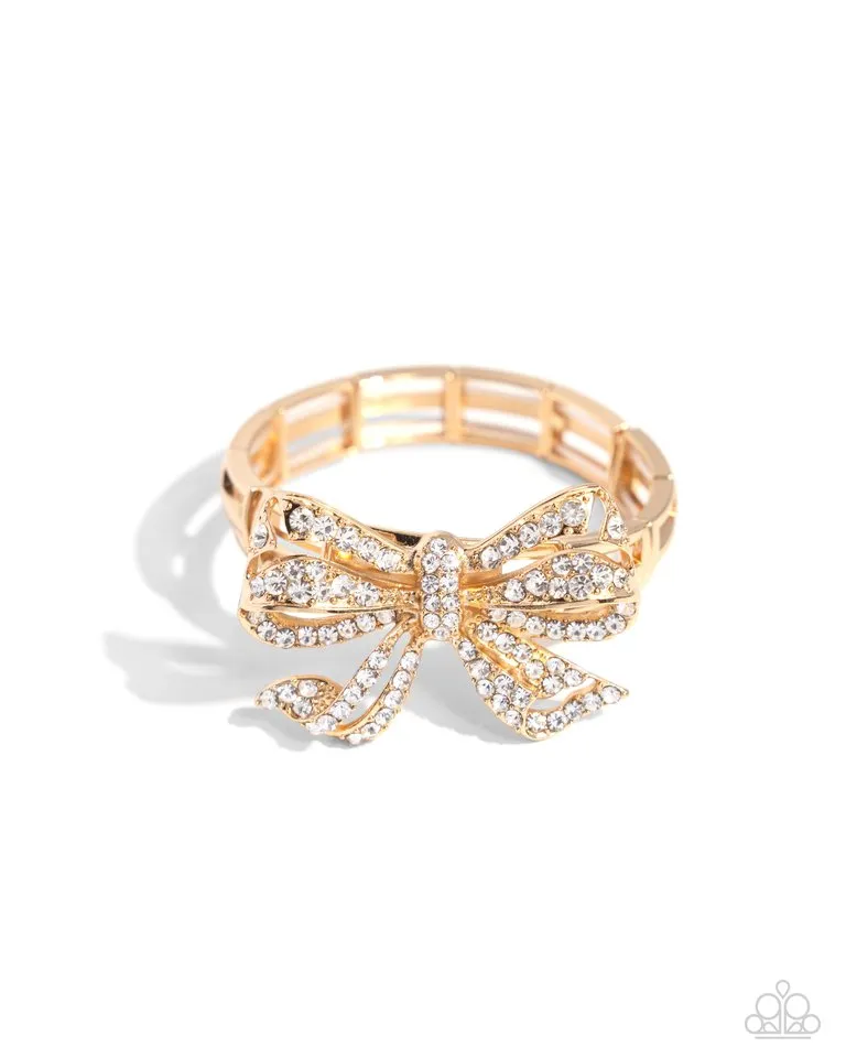 Paparazzi Bracelet ~ Its All A-BOW-t Me - Gold