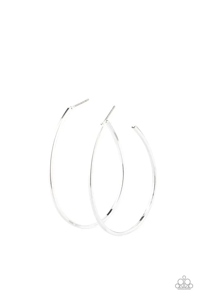 Paparazzi Earring ~ Cool Curves - Silver