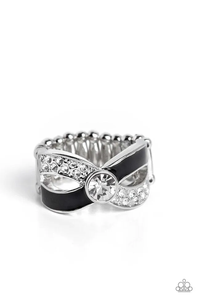 Paparazzi Ring ~ CROSSED and Found - Black