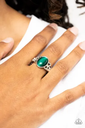 Paparazzi Ring ~ Crystals and Cats Eye - Green