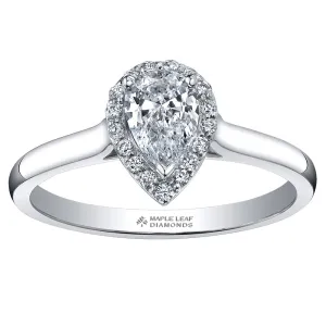 Pear-Shaped Canadian Diamond Engagement Ring