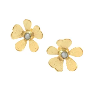 pearl flower earrings