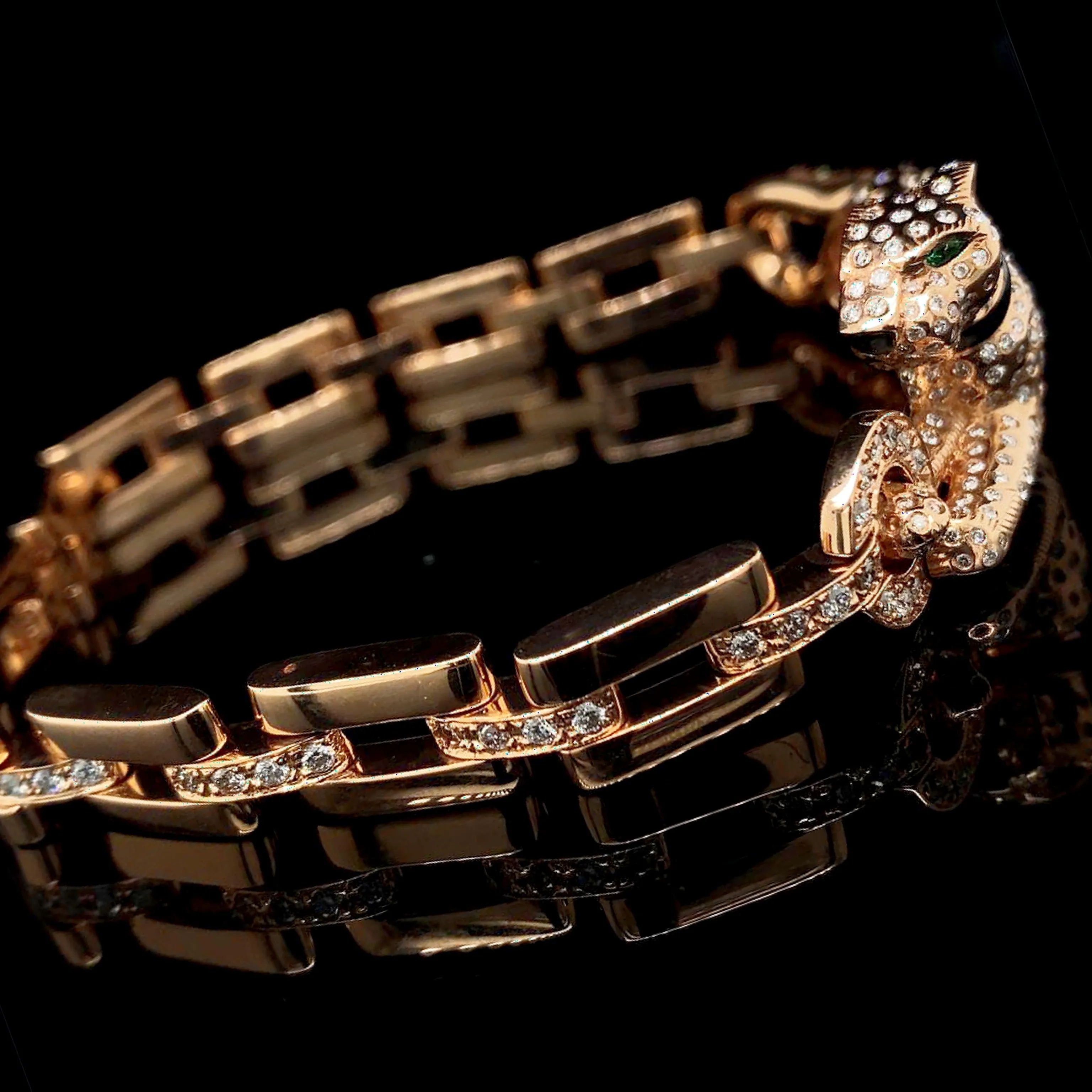 PREORDER | Rose Cheetah Paved Diamond Bracelet 18kt