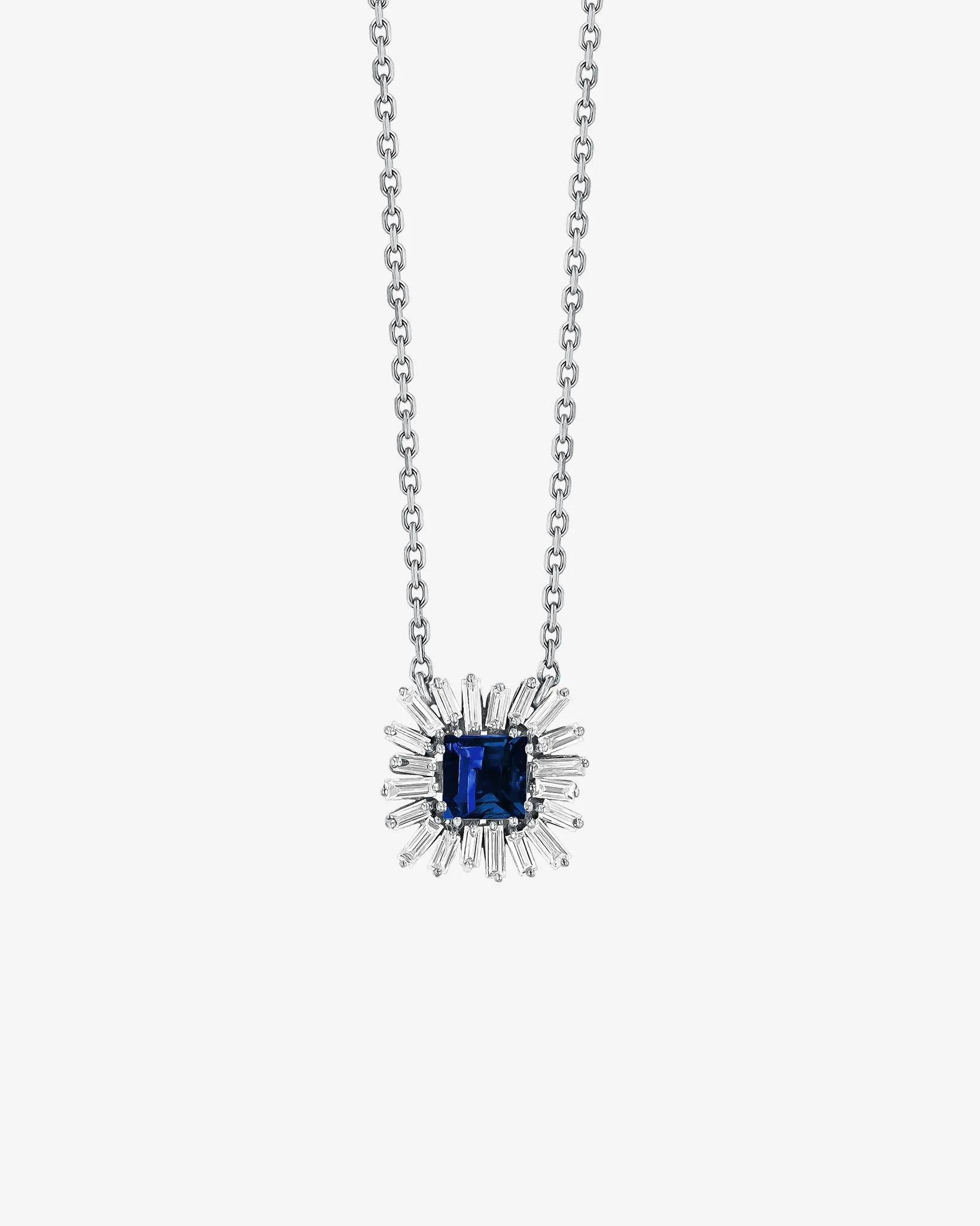 Princess Dark Blue Sapphire Spark Pendant