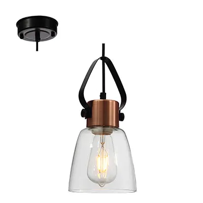 Radiant Lighting RP116a Pendant Glass 230v Antique Copper/Black JC147-BZ/A