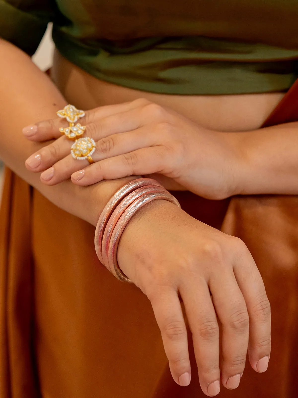 Rose Gold Plated Lehr Bangles (1 piece) - TR-B1RG