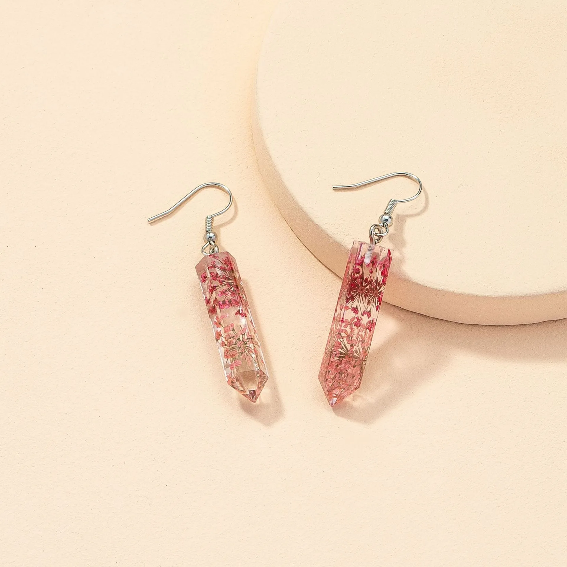 Rose Red Crystal Resin Earrings - Elegant Vienna Verve Collection