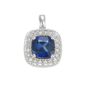 Sapphire Pendant with Radiant Accents