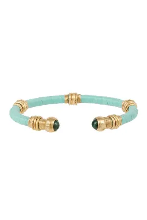 Sari Raphia Bracelet in Aqua