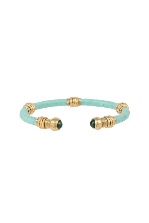 Sari Raphia Bracelet in Aqua