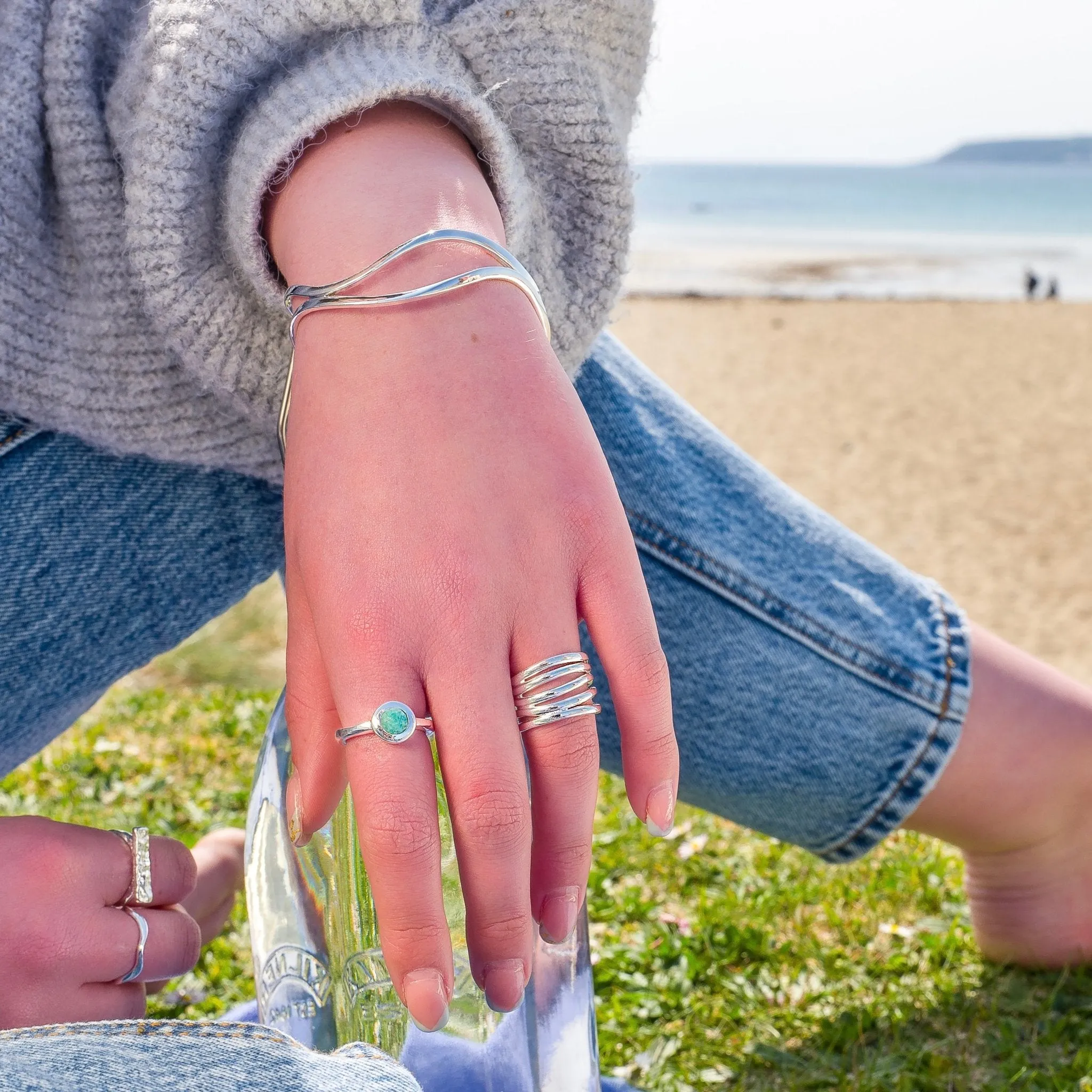 Sculptured Wave Bangle