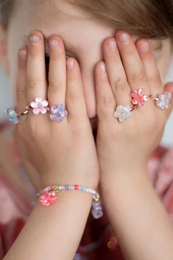 Shimmer Flower Ring Set