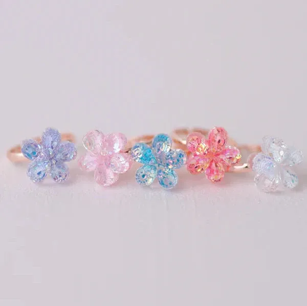 Shimmer Flower Ring Set