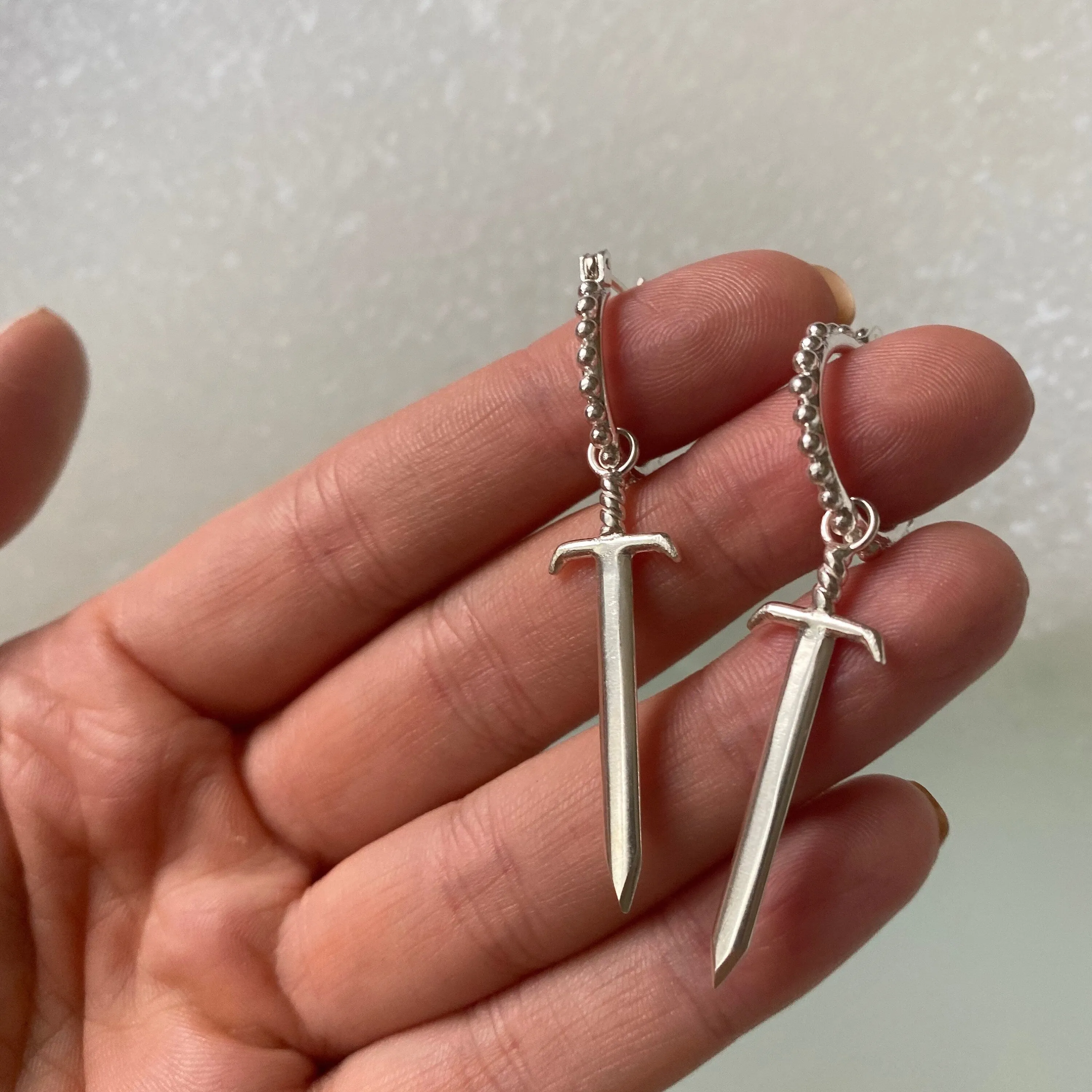 Sierra Sword Sterling Silver Earrings