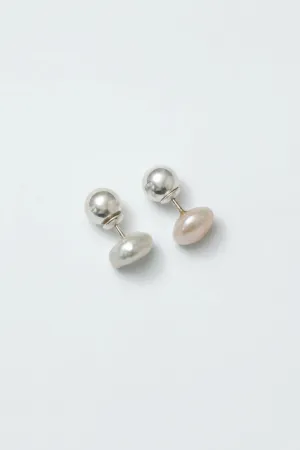 Silver Organic Pearl Studs