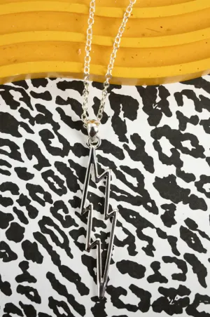 Silvertone Lightning Bolt Necklace