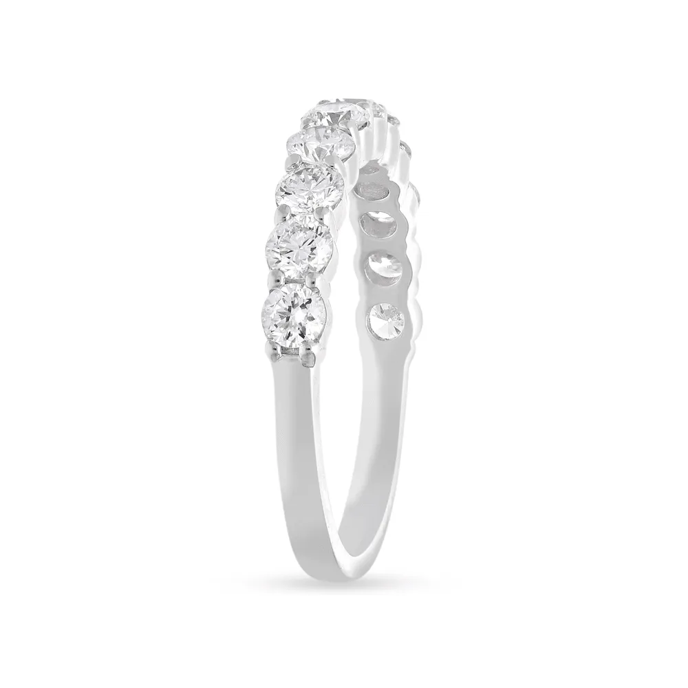 Single Row Dress Ring with 1.00ct of Laboratory Grown Diamonds in Sterling Silver and Platinum