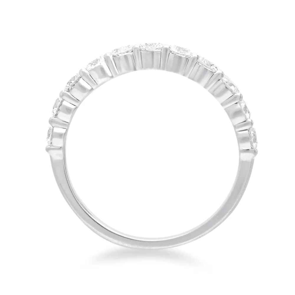 Single Row Dress Ring with 1.00ct of Laboratory Grown Diamonds in Sterling Silver and Platinum