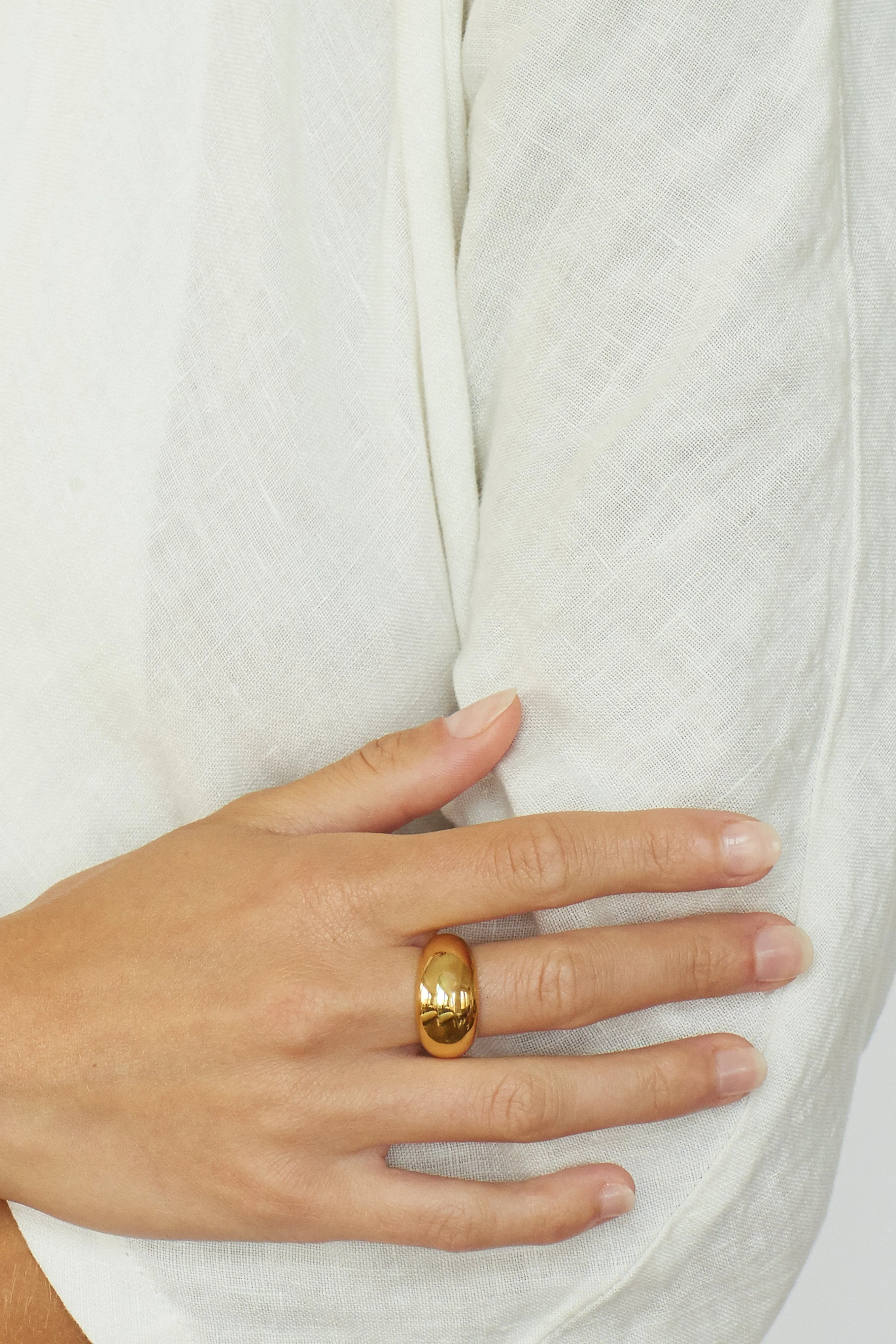 Small Gold Orb Ring