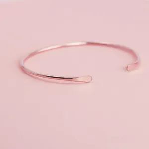 Smooth Thin 14K Rose Gold Cuff Bracelet