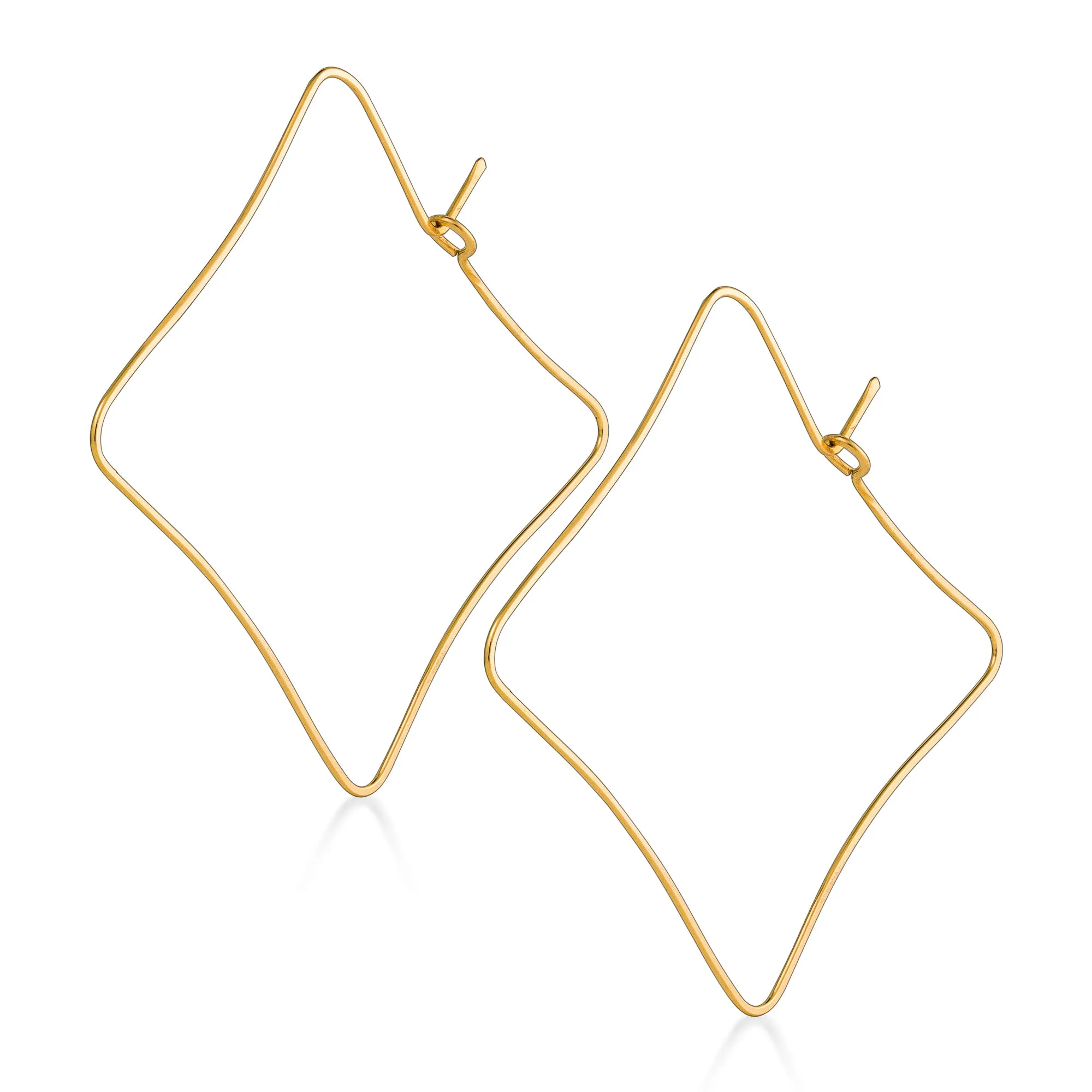 Square Geometric Earrings - Fashion Jewelry - Artisan Hoops