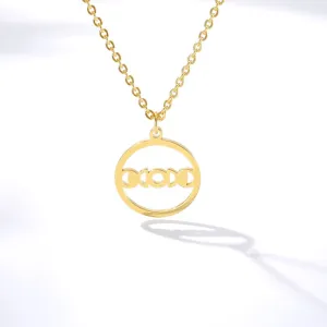 Stainless Steel Round Circle Pendant Necklaces