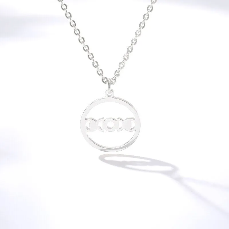 Stainless Steel Round Circle Pendant Necklaces