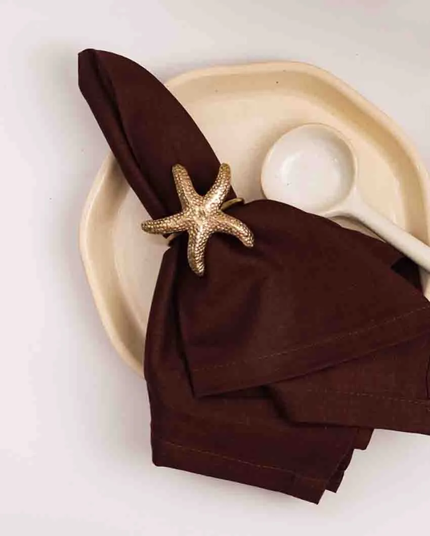 Starfish Premium Brass Napkin Rings