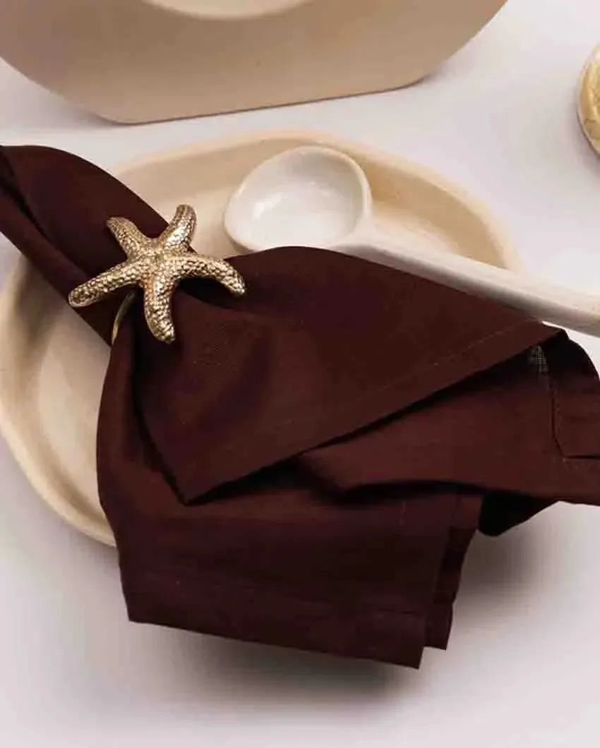 Starfish Premium Brass Napkin Rings