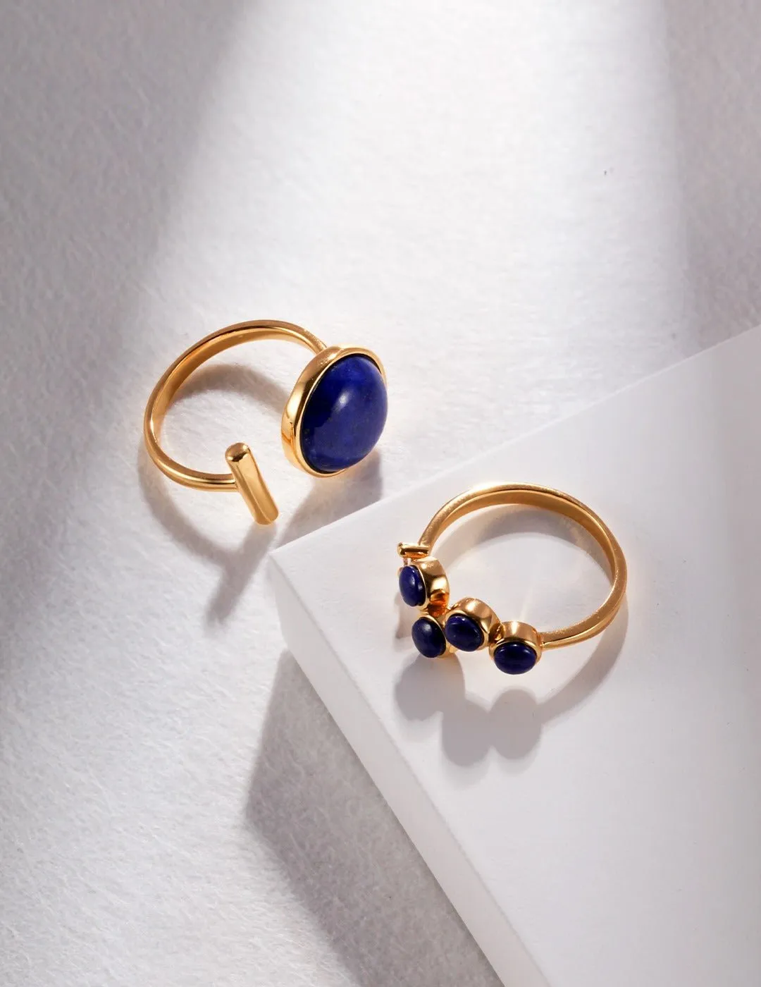 T-Shape Natural Lapis Lazuli Ring