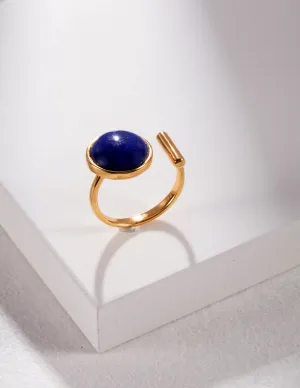 T-Shape Natural Lapis Lazuli Ring