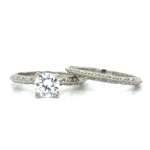 Tacori Solitaire Engagraved Engagement Set in Platinum