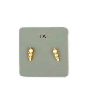 TAI Pearl and CZ Studs