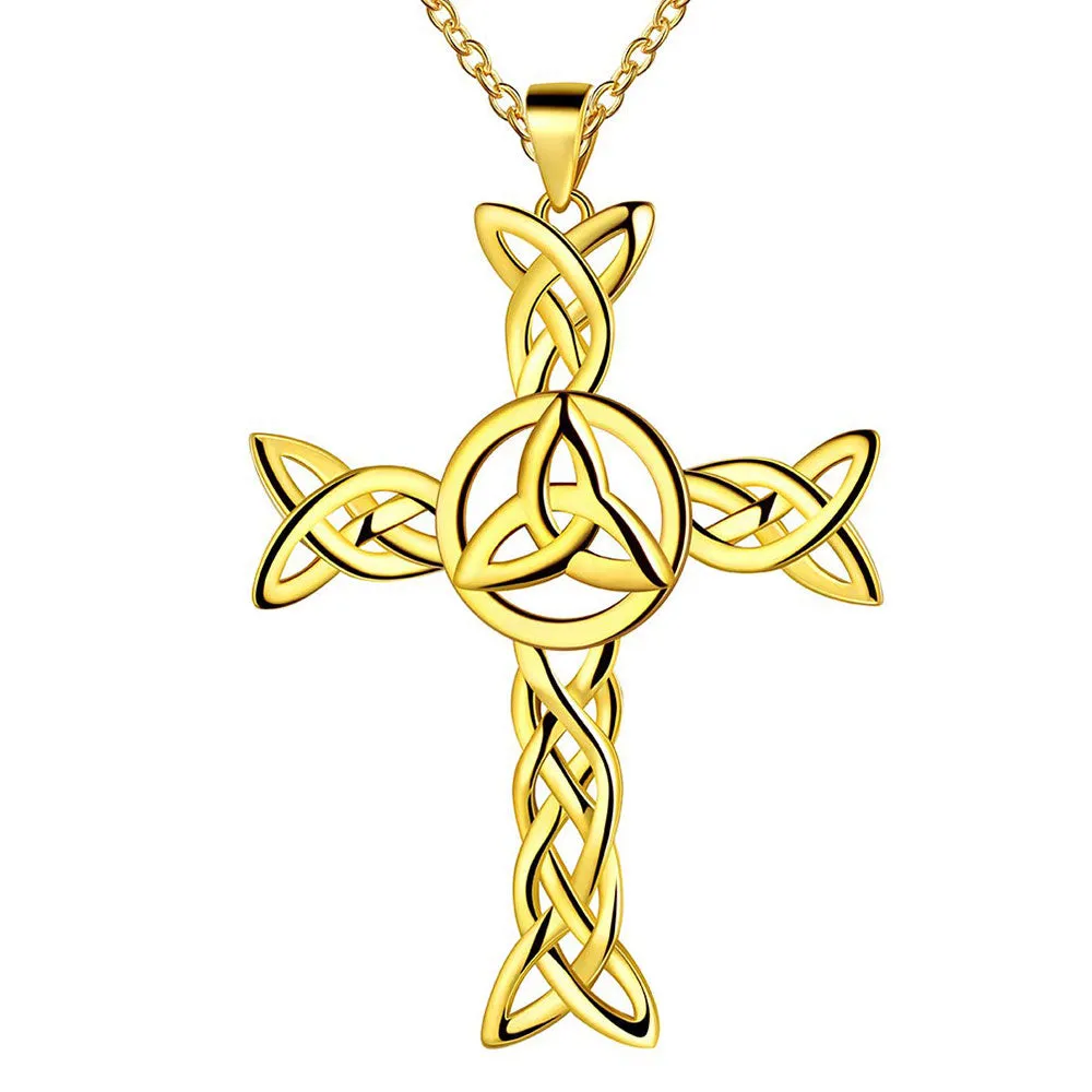 Tokyo Mart Celtic Knot Necklace Charm Cross Pendant Men Women Jewelry Sterling Silver