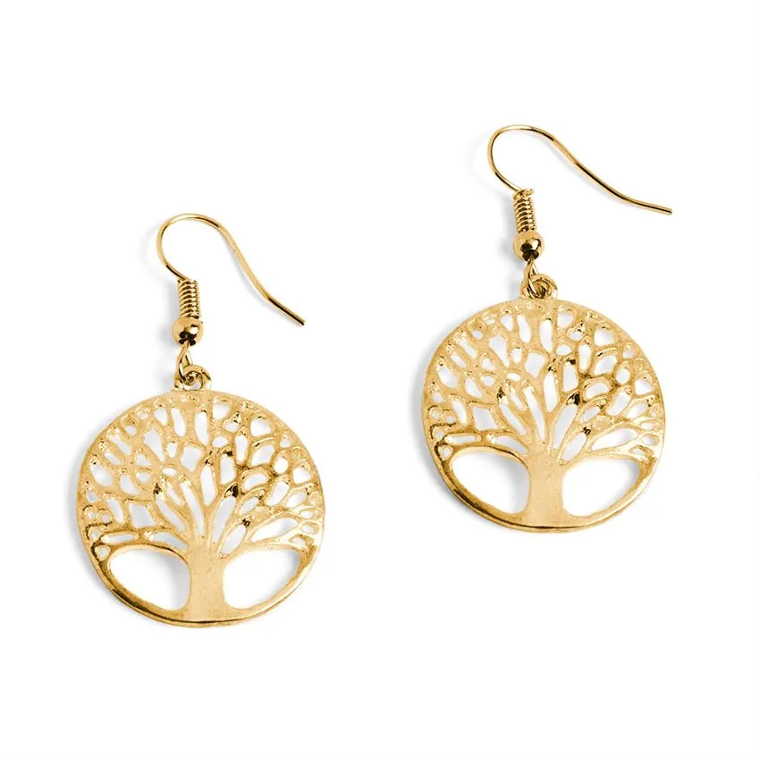 Tree of Life - Gold  Dangle Earrings