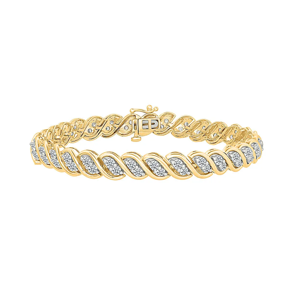 Twirl Gold & Diamond Bracelet