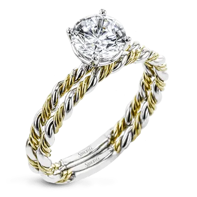 Twist Wedding Set Rings in 18K gold