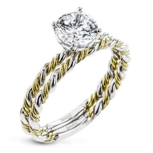 Twist Wedding Set Rings in 18K gold