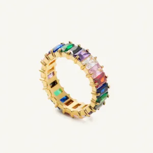 Waterproof Gold Rainbow Shimmer Ring