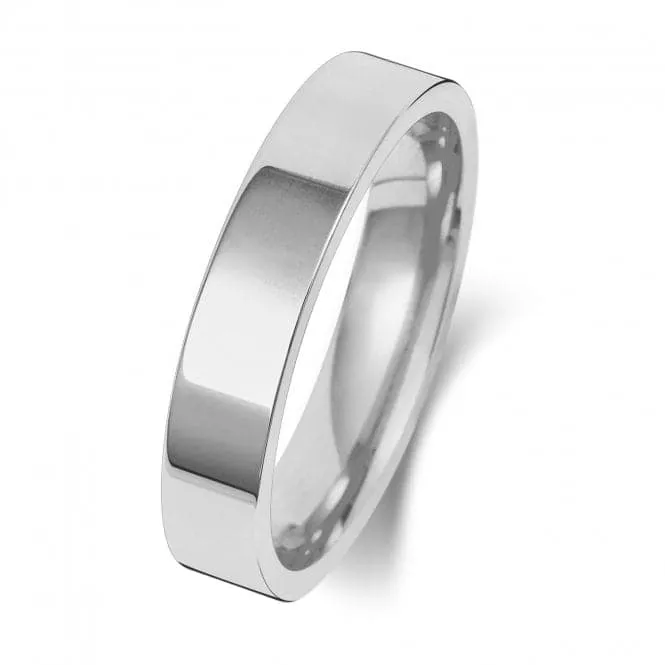 Wedding Band 9K Flat Court 4mm-1.75 Wedding  Ring W124WH