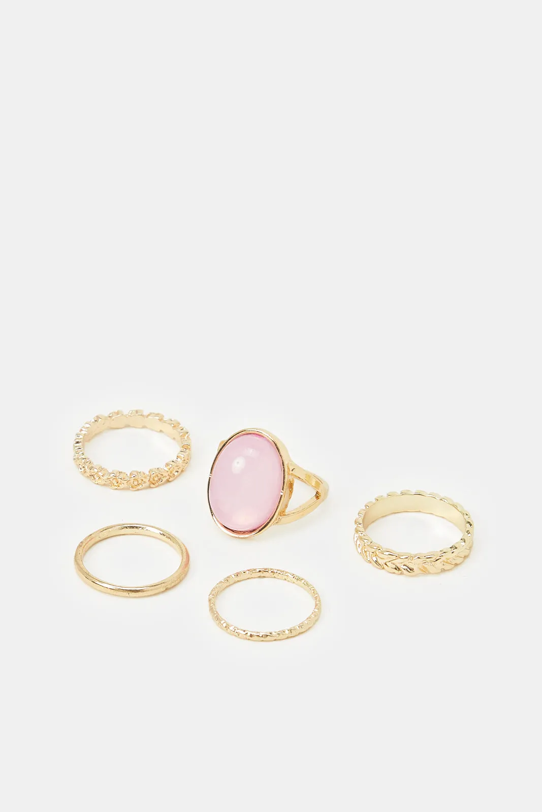 Women Gold Embellished Ring Set(5 Piece)