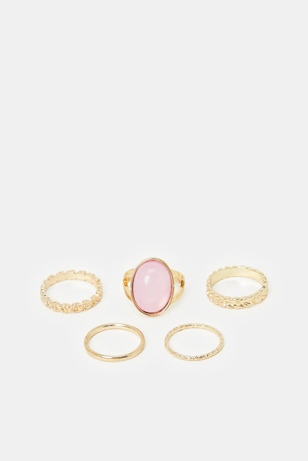 Women Gold Embellished Ring Set(5 Piece)